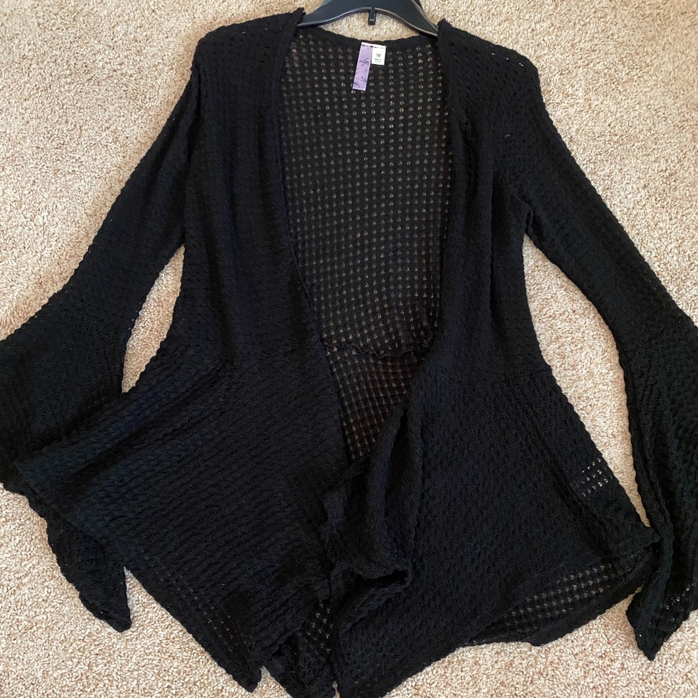 COPY - Francesca Alya Black Knit Bell Sleeve Cardigan